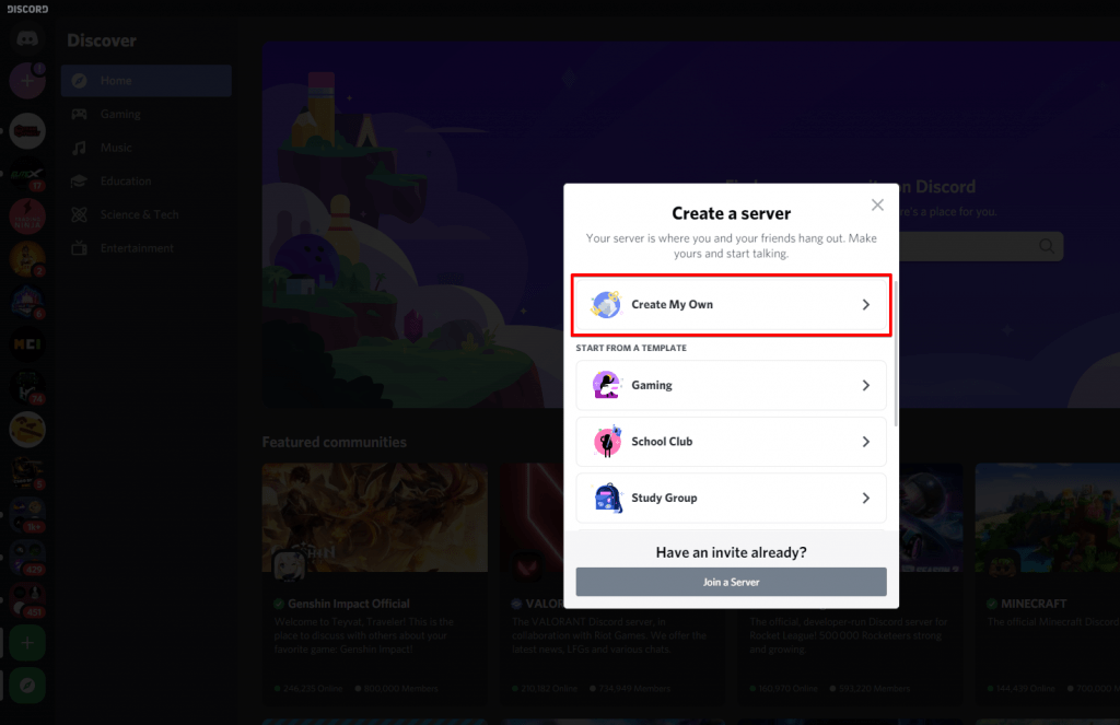 How To Create Own Discord Server