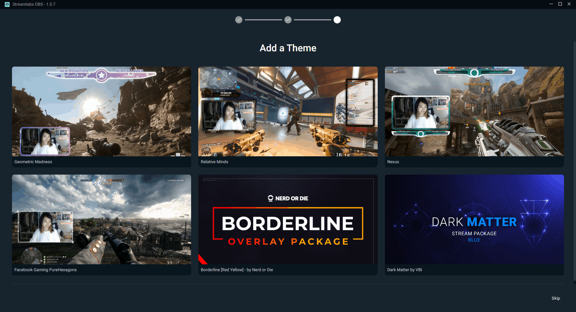 Streamlabs OBS Add A Theme