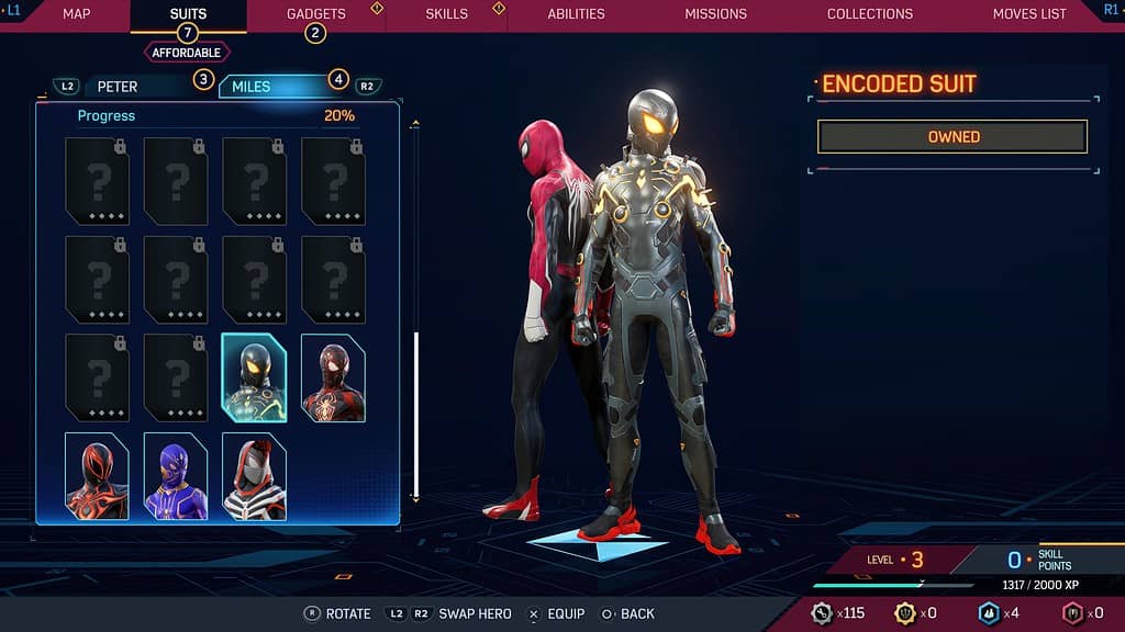 Spider Man 2 Miles Morales Encoded Suit