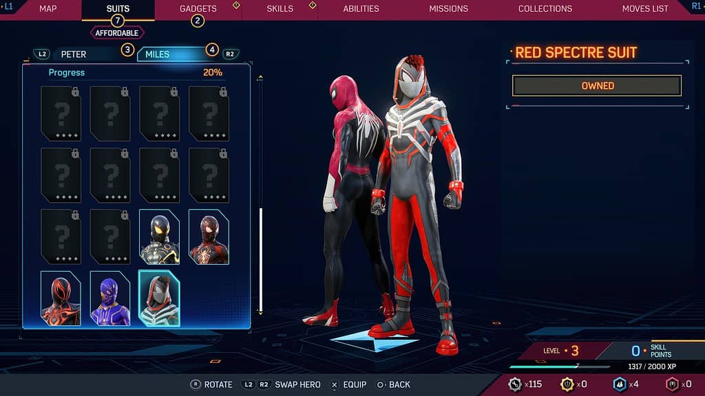 Spider Man 2 Miles Morales Red Spectre Suit