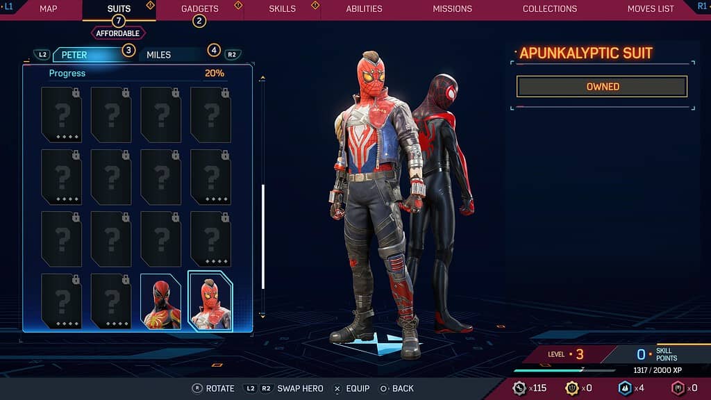Spider Man 2 Peter Parker Apunkalyptic Suit