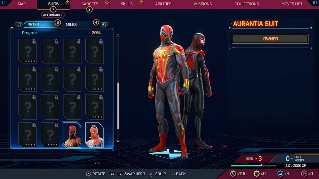 Spider Man 2 Peter Parker Aurantia Suit